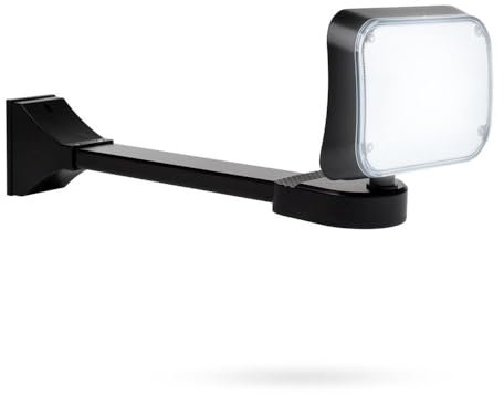 NCC-Licht LED Fluter Strahler Schwarz IP44 12W 800lm Neutralweiß 4000K 100° Ausleger Wandhalter