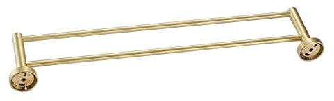 HZEPDVT Porte-Serviettes Mural en Acier Inoxydable 304, Simple, Double Barre dorée brossée, 60 cm (23,62 po)