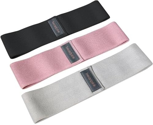 BeastPink Booty Band Widerstandsbänder Set - 3er Set Band Widerstandsbänder mit geschlossener Schlaufe, aus Polyester und Latex, für Fitnessstudio, Zuhause, Yoga, Pilates, Physiotherapie