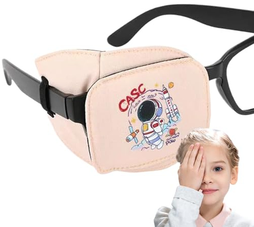 Weiche Baumwoll-Augenklappe – Schattierende Augenabdeckung Brille, wiederverwendbare Amblyopie-Hilfe, multifunktionales Brillen-Patch für, Kinder, faule Augenschutz-Werkzeug-Set mit nicht
