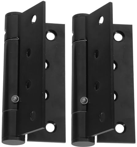 GALPADA Charnière De Porte à Fermeture Automatique, Charnière à Ressort En Alliage D'aluminium Noir 4x3x3, Système Hydraulique Invisible, Lot De 2 Pièces, Adaptée Portes Intérieures Et Extérieures