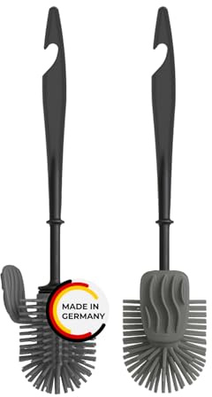 Rival 2er-Set WC-Randreiniger-Bürste mit Noppen – Toilettenbürste mit flexiblem Kopf & Anti-Haft-TPE-Borsten – Klobürste für gründliche Reinigung unter dem Rand – anthrazit