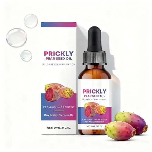 Prickly Pear Seed Oil for Face, Huiles de Pépins de Figue de Barbarie Bio Pressées à froid pour Hydrater, Sérum Hydratant Naturel pour Tous Types de Peaux (1)
