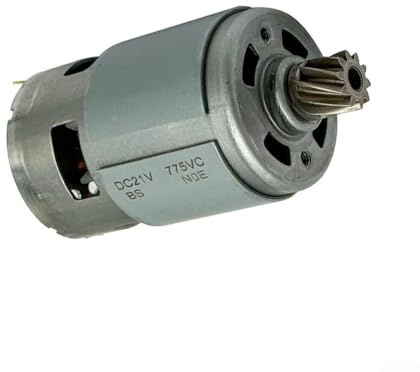 775 Gleichstrommotor 21V mit 10 Zähnen Getriebe, Edelstahlkonstruktion und Kupferkern für Elektrowerkzeuge, kompatibel mit Bohrmaschinen und Elektro