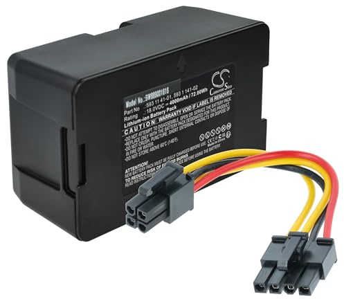 vhbw 1x 4000 mAh Battery, 1x Power Cord compatible with Flymo EasiLife 500 (2020-2021), 200 (2020-2021), 800 (2020-2021) Lawn Mower