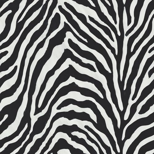 FLFK Peel and Stick Wallpaper Zebra Print 16 x 128 Removable Wall Paper | Black and White Wallpaper Contact Paper for Living Room Bedroom Kitchen Office Apartment