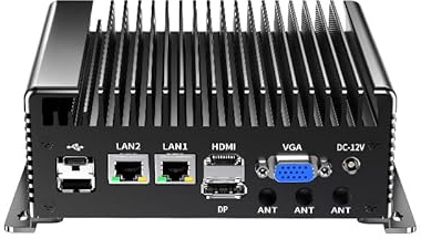 UDPTCP Industrial Mini PC,Fanless Mini PC N100 with DDR5 1*M.2 MNVe,4K Quad Display/USB3.0/Type-C,Mini Desktop Computer Dual LAN WiFi/5G,GPIO,2 RS232 COM(Switch to 2 RS485), NO RAM NO SSD