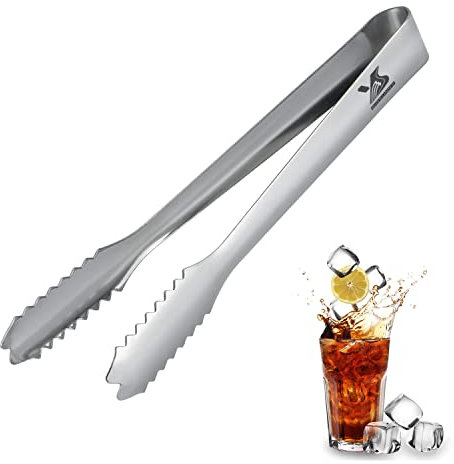 MSY BIGSUNNY pinces à glace de 17,8 cm en acier inoxydable épais avec dents pour thé, fête, café, bar, nourriture