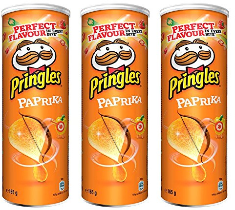 Pringles Paprika Crisps 165 gr. - [Pack 3]