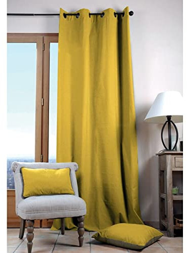STOF Lovely CASA Duo Uni Vorhang, 135 x 240 cm, Senf, 135 x 240 cm