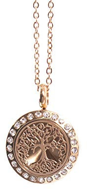 Tree of Life | Aromatherapy Oil Diffuser Rose Gold Necklace Locket with Pad