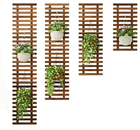 Flottant Plante Étagères Balcon Mural en Bois Pot de Fleur Charnu Supporter Radis Vert Mur d'escalade Jardin Plante Cintre Intérieur Décoration,29 x 90cm