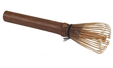 BambooMN Japanese Skinny Matcha Whisk Chasen - Long Handle Traditional Matcha Utensil - Skinny Black - 1 Piece