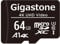 Gigastone Carte Mémoire 64 Go Compatible avec Gopro Drone Caméra Tablette Samsung Sony, Haute Vitesse pour 4K UHD Vidéo, A1 U3 C10 Carte Micro SDXC avec Mini étui et Adaptateur SD.