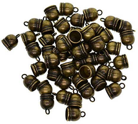 Sharplace 50 Stücke 10mm Glocke Endkappe Quaste Metallperlen Zwischenperlen Spacer Perlen DIY Zubehör, Antike Bronze
