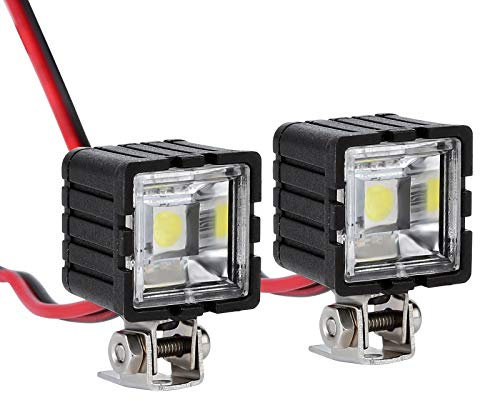 INJORA RC Scheinwerfer RC LED Lichter für 1:10 RC Crawler Axial TRX4 TRX6 SCX10 90046 Wraith RR10 MST Redcat (Square)