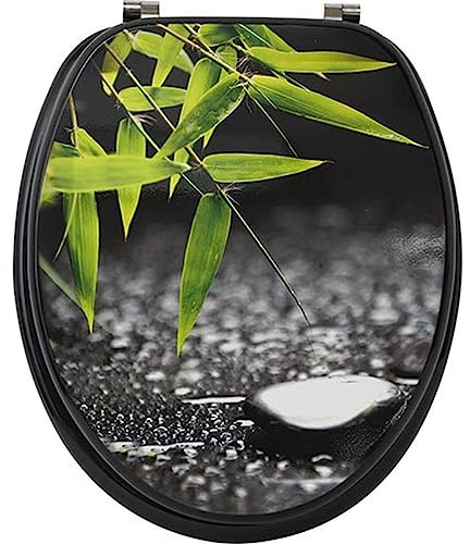 Tendance - Abattant WC MDF 18 Pouces Attaches Acier Inoxydable - Punta Cana - Salle de Bain - Abattants Universel - Lunette de Toilette