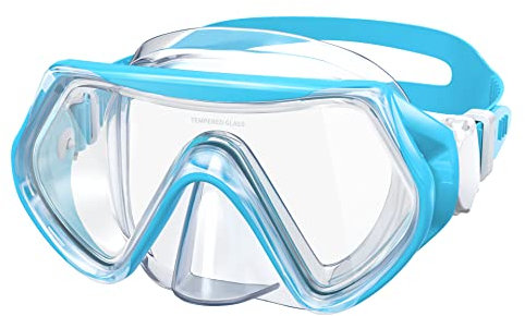 Findway Taucherbrille Kinder,Schwimmbrille Kinder Schnorchelmaske für Jungen Mädchen Jugendliche,Tauchmaske mit Nasenabdeckung 180°Panorama HD Anti Nebel Anti-Leck Taucherbrille für Kinder 6-16 Jahre