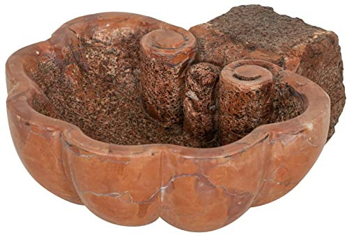 Biscottini Weihwasserkessel aus Marmor 20,5 x 22,5 x 8,5 cm | Sockel für Gartenbrunnen | Waschbecken für den Außenbereich aus Stein | Pflanztopf für Garten groß