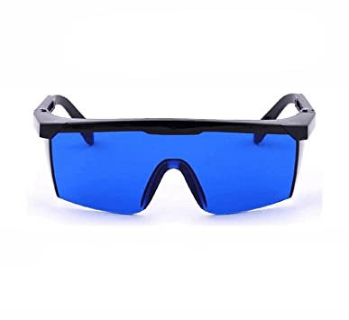 Laser Goggles, Wrap-around 190nm-540nm Wavelength Laser Safety Glasses OD +5 Work Protective Eyewear for Eye Protection - Blue