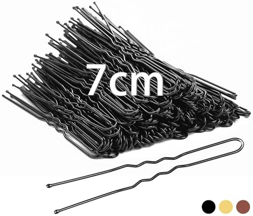 Mbsomnus 100 Stück Haarnadeln Schwarz 7cm Bobby Pins U-förmige Haarnadeln Metall mit Aufbewahrungsbox für Damen Mädchen Frauen Haarzusätze Friseursalon Hochzeit