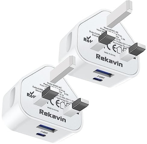 USB C Plug Fast Charge Plug,2 Pack 20W For Apple Watch and iPhone 16/15 Dual Port Type Wall Charger Adapter UK Charging for iPhone15/14/14 Pro/14 Pro Max/13/13 Pro/13 Max/12/12 Max/11 Pro/iPad