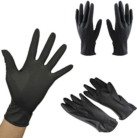 zalati Latex Handschuhe 3-Paar Haarfärbehandschuhe Wiederverwendbarer Handschutz für Salon Haushalt Reinigung Mehrzweck mit L-Größe