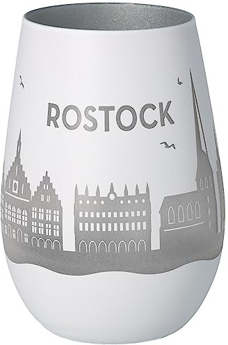 Goodtimes Windlicht Rostock Skyline (Weiß & Silber)