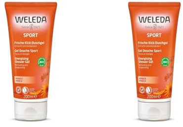 WELEDA - Gel Douche Sport à l'Arnica - Tonus et Energie - Formule 100% Naturelle - Tube 200 ml (Lot de 2)