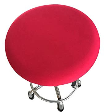 Generic Runder Stuhlbezug, elastischer Sitzbezug, Spandex (rot), geeignet für Hocker mit einem Durchmesser von 30–45 cm