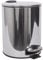 Harbour Housewares 5L Bathroom Bin - Chrome - Round Stainless Steel Pedal Bin Slim Kitchen Rubbish Trash Can Garbage Dustbin with Lid and Inner Liner Bucket