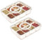 Longzhuo Divided Serving Tray with Lid and Handle Portable Food Storage Container Snack Tray with Removable Compartment Box Clear Organizer for Veggie, Candy, Fruit, Snacks (28 * 21 * 6.5cm 2PCS)