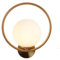 NICRX applique murale boule de verre blanc 150mm, Globe en verre blanc avec Base en laiton doré, applique murale pour chevet