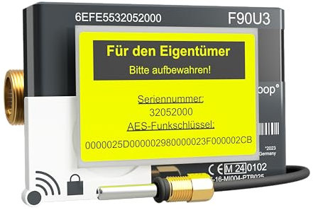 Funk-Wärme- und Kältezähler F90U3 Ultraschall Qp1,5 DN15 mm Baulänge 110mm 3/4 Zoll Anschlussgewinde abnehmbare Anzeigeeinheit integrierter Funk OMS AES-Funkschlüssel Eichung 2024 gültig bis 2030