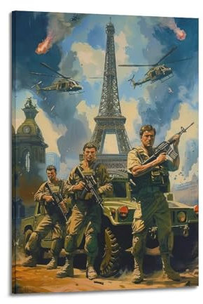 Vintage-Kriegsposter, französische Soldaten, 2e REP, Kunstwerk, dekoratives Gemälde, Leinwand, Poster, 30 x 45 cm