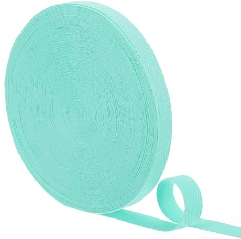 QUARKZMAN 21 Meter Baumwoll Schrägband, 1/2 Zoll 23 Yards Fischgrätenstich webband zum nähen stoffbänder Gurtband Baumwollband für Heimwerker DIY Handwerk Kleidungsnähen (Türkis)