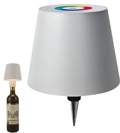 RZXBB LED Flaschenlampe Lumelia Kabellose Weinflaschen Tischlampe - Dimmbare Flaschenlicht Für Flaschenhals - Touch Flaschenlampe Mit RGB-Atem Licht Für Esszimmer Schlafzimmer (Weiß,RGWB)