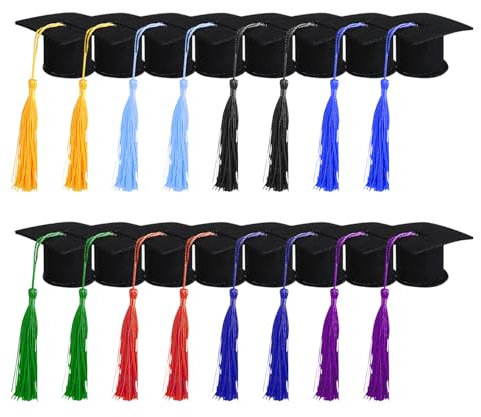 16-Piece Wine Bottle Decoration Set - Graduation Cap, Tassel Hat, Party Decoration