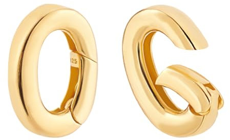 PH PandaHall 2 Stück 925 Sterling Silber Federbügel Verbinder 10.5x7.5mm Goldener Halskettenverstärker Schnappverschlussring Für Die Herstellung von Armbändern Schmuck Und Basteln