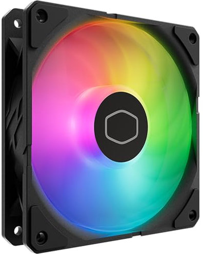 Cooler Master SickleFlow Edge 120 ARGB - Ventilador PC 120 mm (690~2500 RPM, PWM), Alto Flujo de Aire (70,7 CFM) y Presión Estática (3,61 mmH2O), ARGB Gen2, Máximo 32,8 dBA - Negro