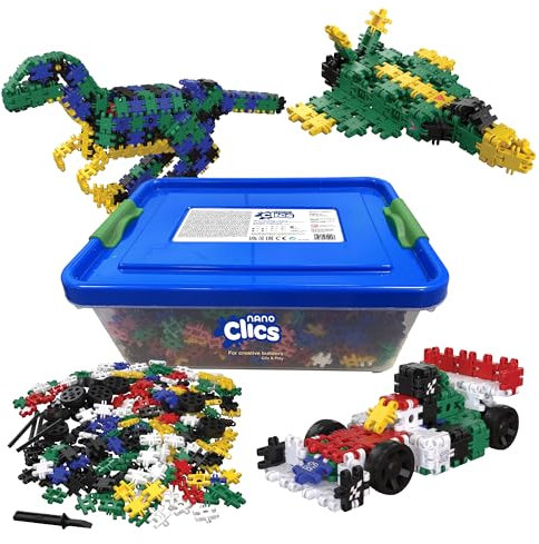 Nano Clics Creative Builders 2000, Konstruktionsspielzeug für Kinder ab 8 Jahren, kreatives Lernspielzeug im 2000-teiligen Set, Bausteine für Mädchen und Jungen, dauerhaftes Spielzeug