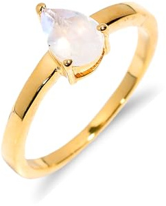 Stone House Damenring, 925er Sterlingsilber, birnenförmiger Ring, Herren-Jubiläums-Ehering, natürlicher Regenbogen-Mondstein-Edelsteinring, R-061-24-P