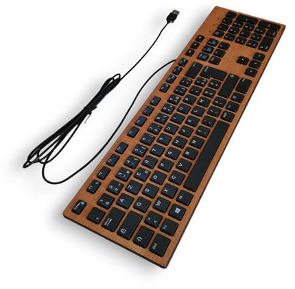 Générique Clavier Placage Bois Merisier Filaire AZERTY