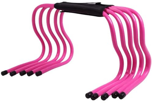 USOHJZ Agility Hurdles 5Pcs Football Hurdle Portable Speed Agility Training Equipment Hurdle Ladder Safety Soccer Stable Squadexerciseladder Rack 15cm(Pink)