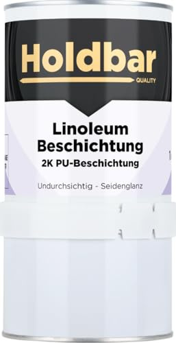 Holdbar Linoleum Beschichtung Schwarzgrau (RAL 7021) 1 Kg - Linoleum Farben - Schützt Linoleum Boden - 2-Komponenten-PU-Beschichtung für Linoleum - Verschiedene Farbe - Haftet direkt auf Linoleum
