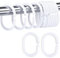 Lanjue 36 Packs Shower Curtain Rings, White Plastic C-Shaped Bath Drape Loop Rail Rings for Bathroom Window Rod