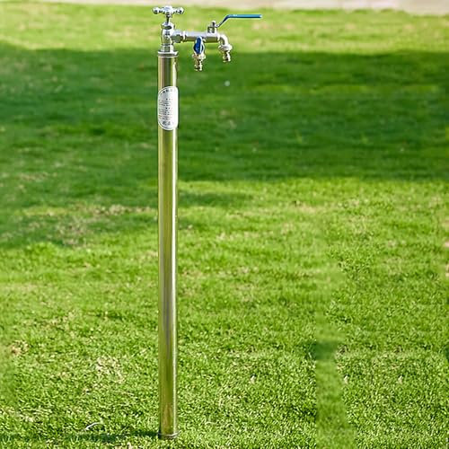 LLYLAFDC Colonne d'eau Jardin, pour Extérieur, Robinet Extérieur Laiton Robinet Exterieur Jardin sur Pied Antigel Fontaine d'eau Jardin(120cm)