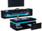 ComfortXL Ensemble Meuble TV Mural, Meuble TV Noir + Table Basse Noire, Meuble Mural Noir Brillant, Ensemble de Salon, Ensemble Brillant avec lumières LED