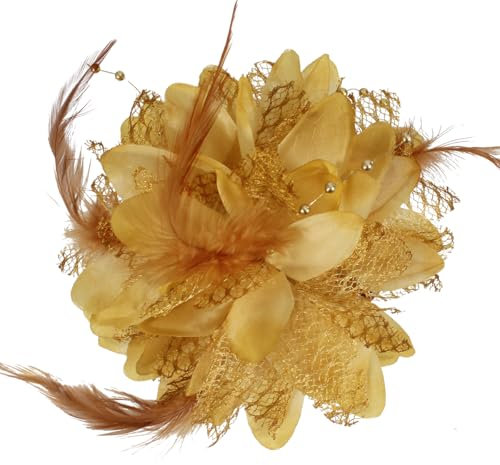 Mecool Plumes rétro Brochures Fleurs Plumes Fleurs Brochures Mariées Cheveux Brochures de Mariage Brochures de Mariage Brochures Chapeaux Cheveux (doré)