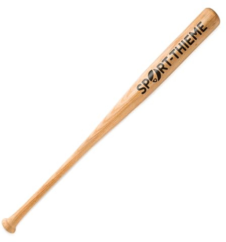 Sport-Thieme Baseballschläger | Buchenholz | Extrem Stabil | Für weiche Teebälle | Esche, Buche, Gummi | Länge 72 cm